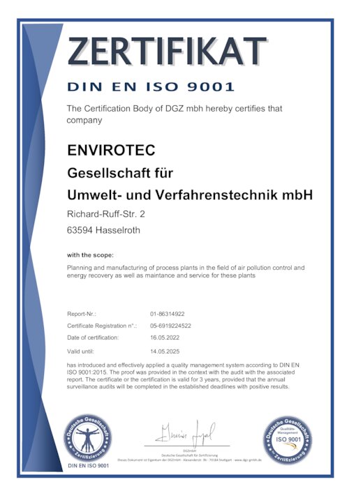 Zertifikat DIN EN ISO 9001 (EN)